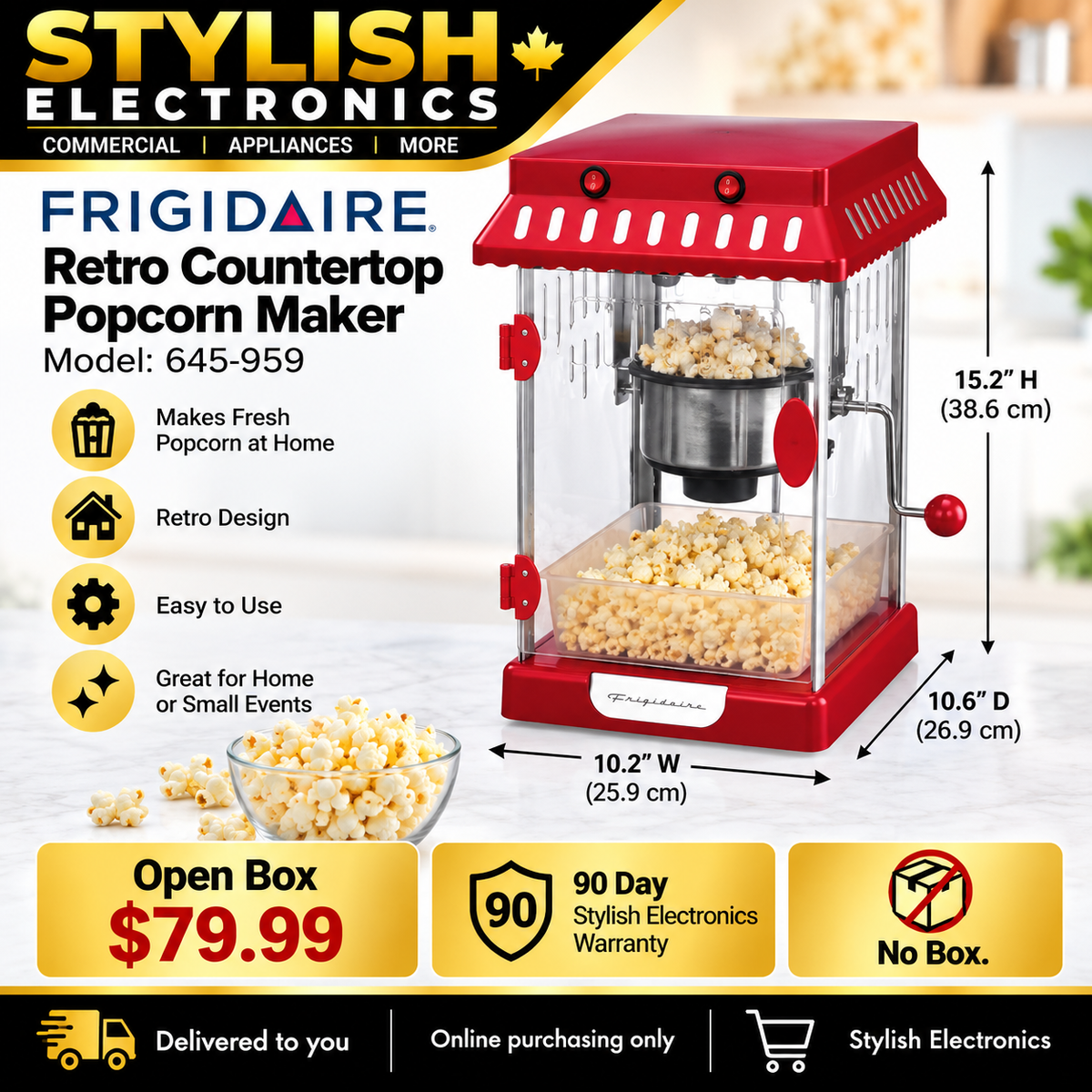 Frigidaire Retro Countertop Popcorn Maker model 645-959