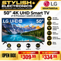 LG 50 inch UA7500 4K UHD Smart TV open box - Stylish Electronics