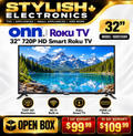 onn 32 inch 720p HD Smart Roku TV open box - Stylish Electronics